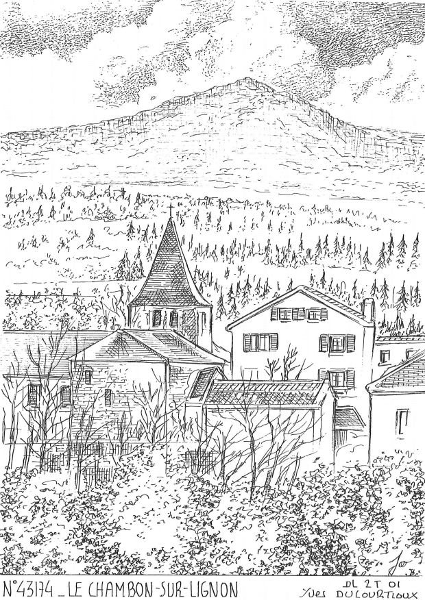N� 43174 - LE CHAMBON SUR LIGNON - vue